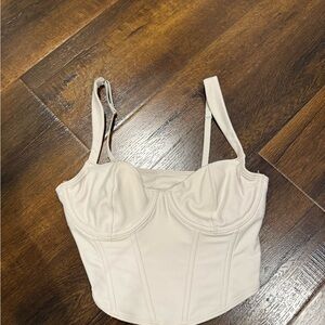 Hollister Cream Bustier Crop Top with Underwire